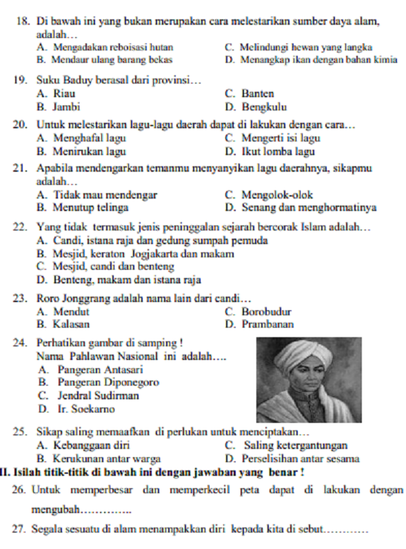 SOAL DAN KUNCI JAWABAN UAS - PAS IPS KELAS 4 SEMESTER 1 GASAL SERBA SOAL DAN KUNCI JAWABAN UAS - PAS IPS KELAS 4 SEMESTER 1 GASAL SERBA