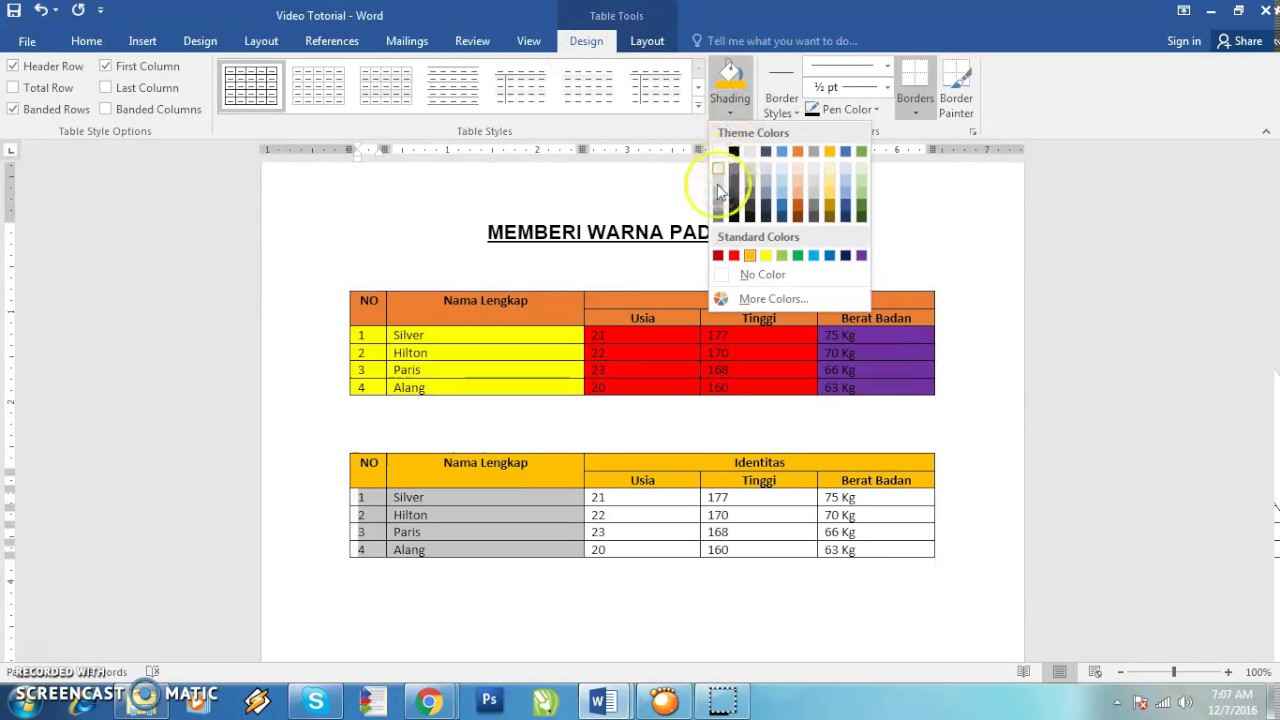 3 Rahasia Cara Mengubah Warna Tabel di Word yang Jarang Diketahui, Wajib Tahu Sebelum Terlambat