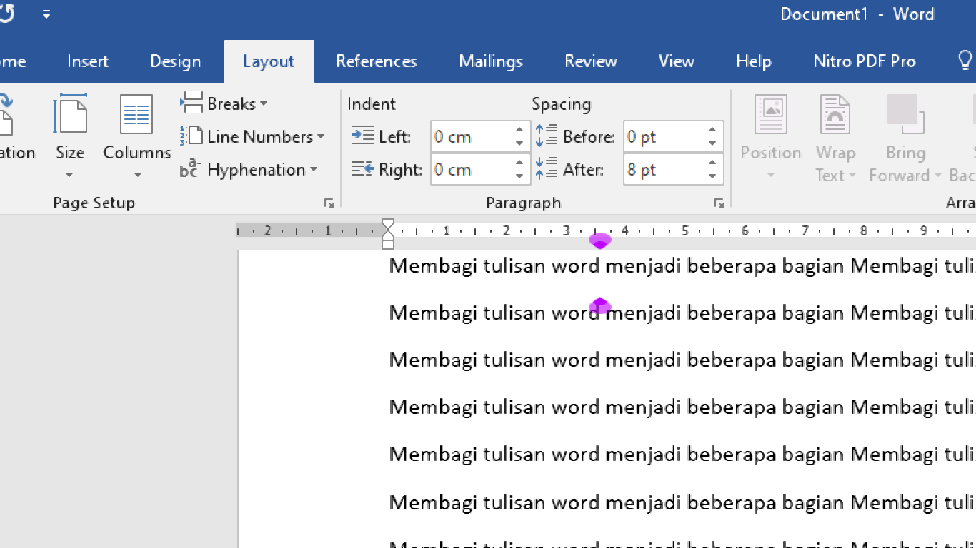 Cara membagi tulisan di word menjadi 2 bagian atau beberapa bagian Cara membagi tulisan di word menjadi 2 bagian atau beberapa bagian