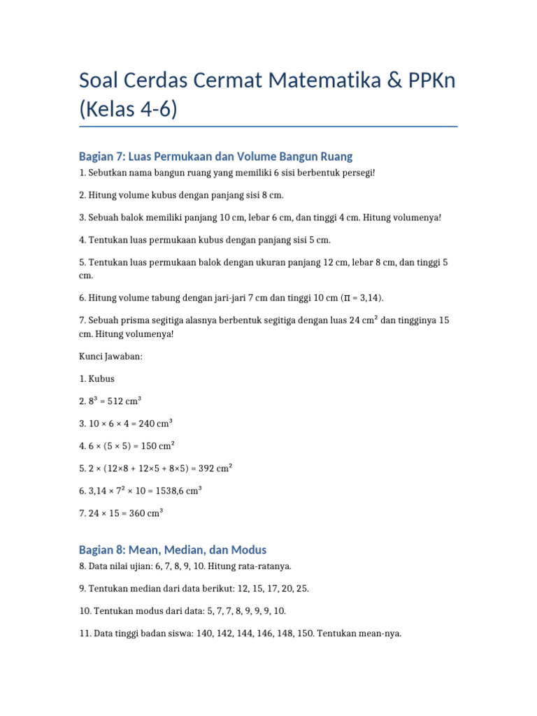 5 Rahasia Sukses Jawab Soal Cerdas Cermat Matematika SD Kelas 4 5 6 yang Jarang Diketahui