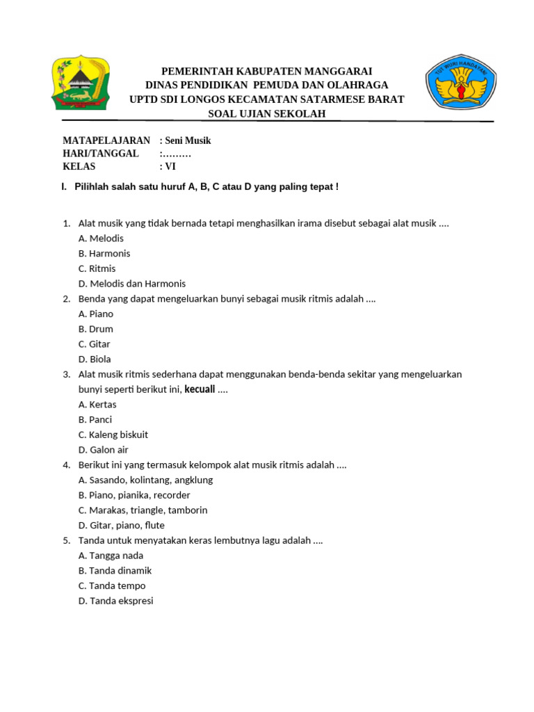Akhirnya Terungkap 5 Fakta Mengejutkan dari Soal Ujian Sekolah Seni Musik Kelas 6 Tahun 2026