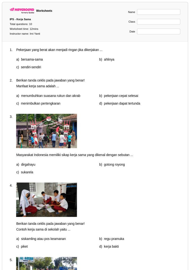 5 Contoh Soal IPS Kelas 3 tentang Kerjasama yang Wajib Dikuasai Siswa 5 Contoh Soal IPS Kelas 3 tentang Kerjasama yang Wajib Dikuasai Siswa