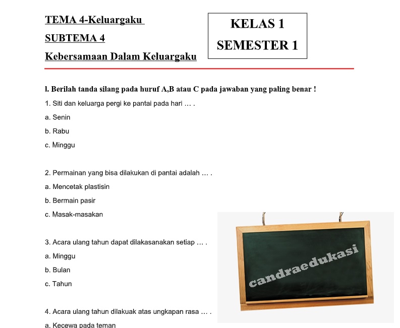 7 Latihan Soal SD Kelas 1 Tema 1 Subtema 4 yang Terbukti Bantu Anak Cepat Menguasai