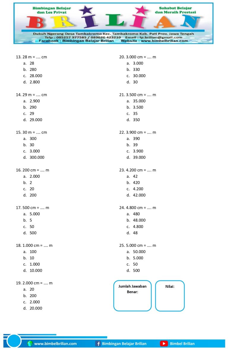 7 Rahasia Latihan Soal Satuan Kuantitatif SD Kelas 4 yang Bikin Anak Cepat Kuasai