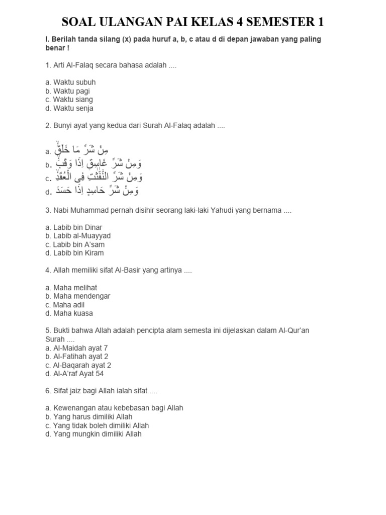 7 Rahasia Latihan Soal Semester 1 Kelas 4 PAI yang Terbukti Tingkatkan Nilai Sebelum Ujian