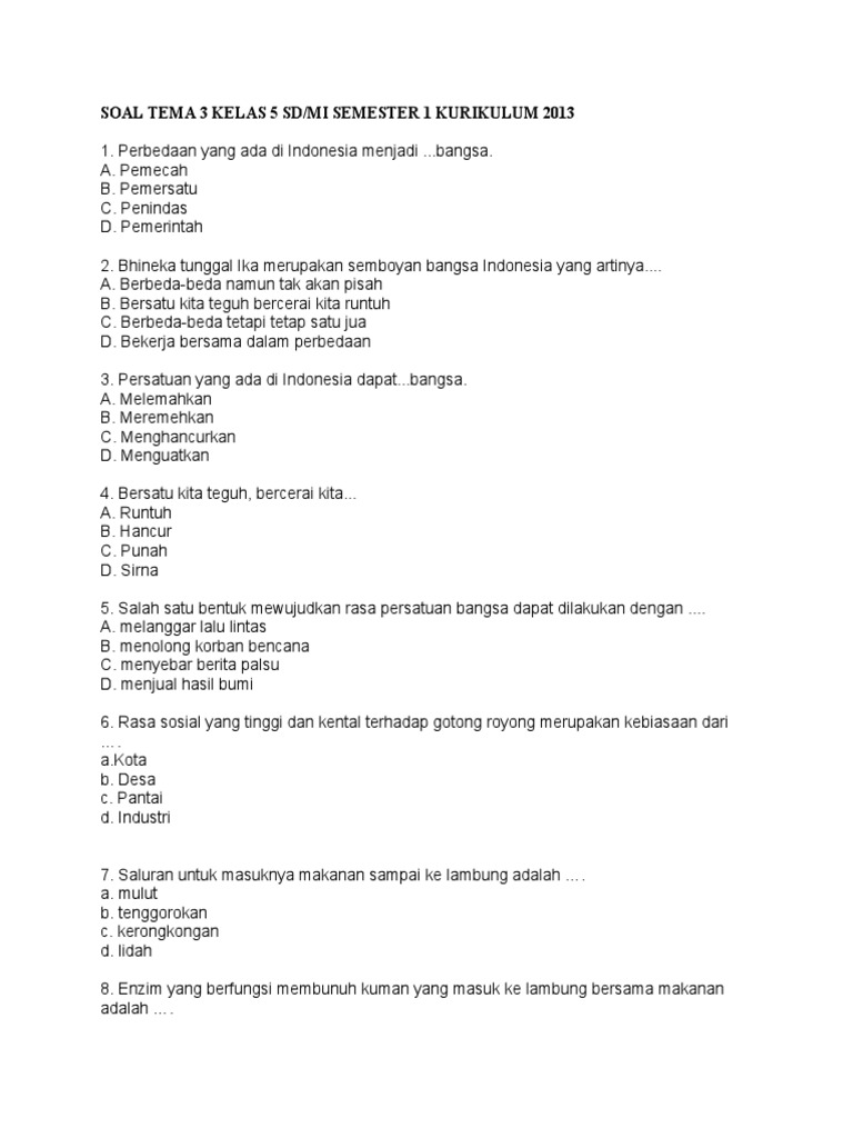 7 Rahasia Sukses Menguasai Latihan Soal Tematik Tema 3 Kelas 5 SD Sebelum Ujian Dimulai
