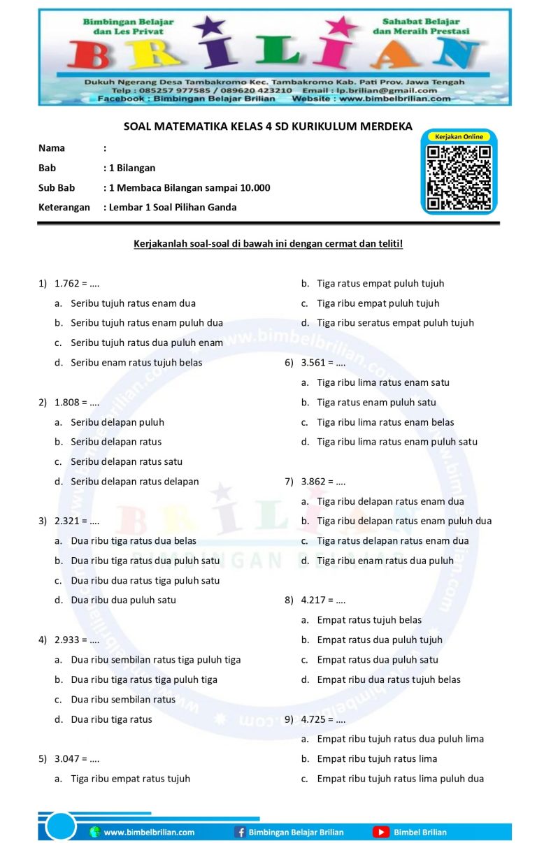 Akhirnya Terungkap 5 Latihan Soal SD Kelas 4 Matematika yang Bikin Anak Jago Hitung Sebelum Terlambat