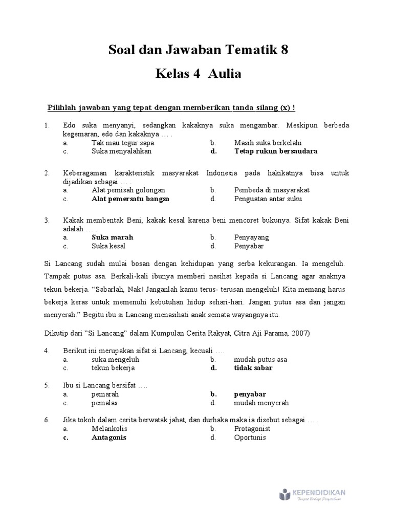 Rahasia Menguasai Latihan Soal SD Kelas 4 Tema 8 dalam 7 Langkah Sebelum Ujian Besok
