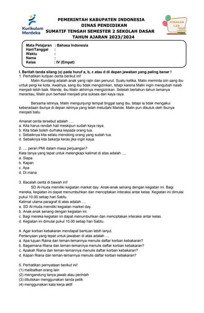 Terbukti 7 Tips Ampuh untuk Download Soal PTS Semester 2 Kelas 4 K13 Sekarang Juga