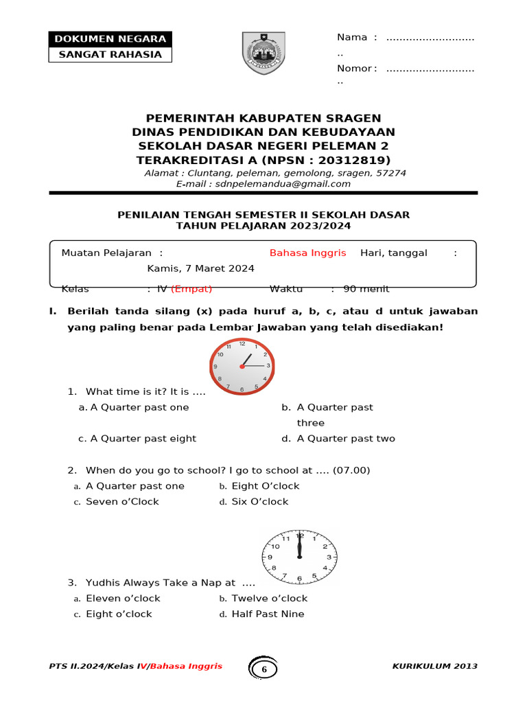 5 Rahasia Memaksimalkan Nilai dengan download soal pts tema 2 subtema 2 kelas 4 sdit Ujian