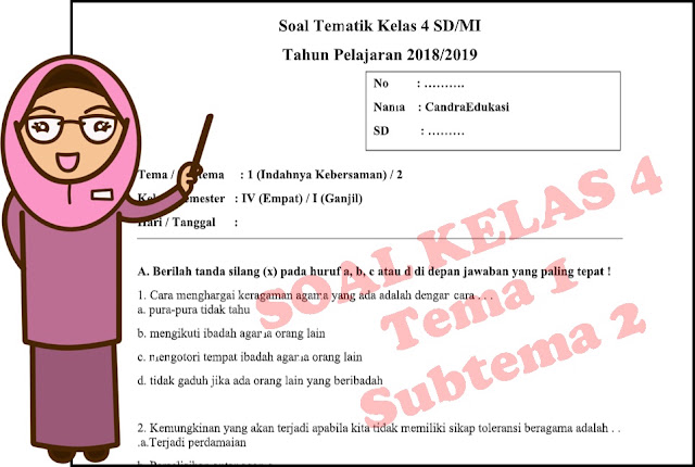 Akhirnya! Download soal PTS tema 1 subtema 2 kelas 4 SDIT uji kemampuan sebelum ujian 2026
