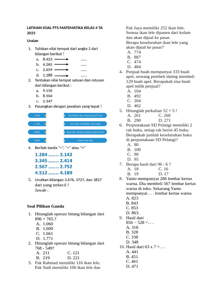 Terbukti! 5 Cara Download Soal PTS Matematika Kelas 4 dengan Contoh Soal OMI Praktis