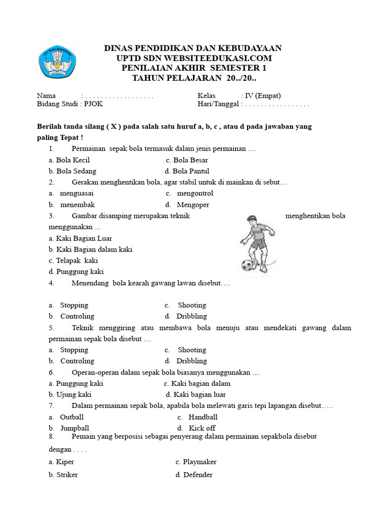 Terbukti Ampuh! Latihan Soal Semester 1 Kelas 4 PJOK dan Kunci Jawaban 20 Soal OMI Fisika