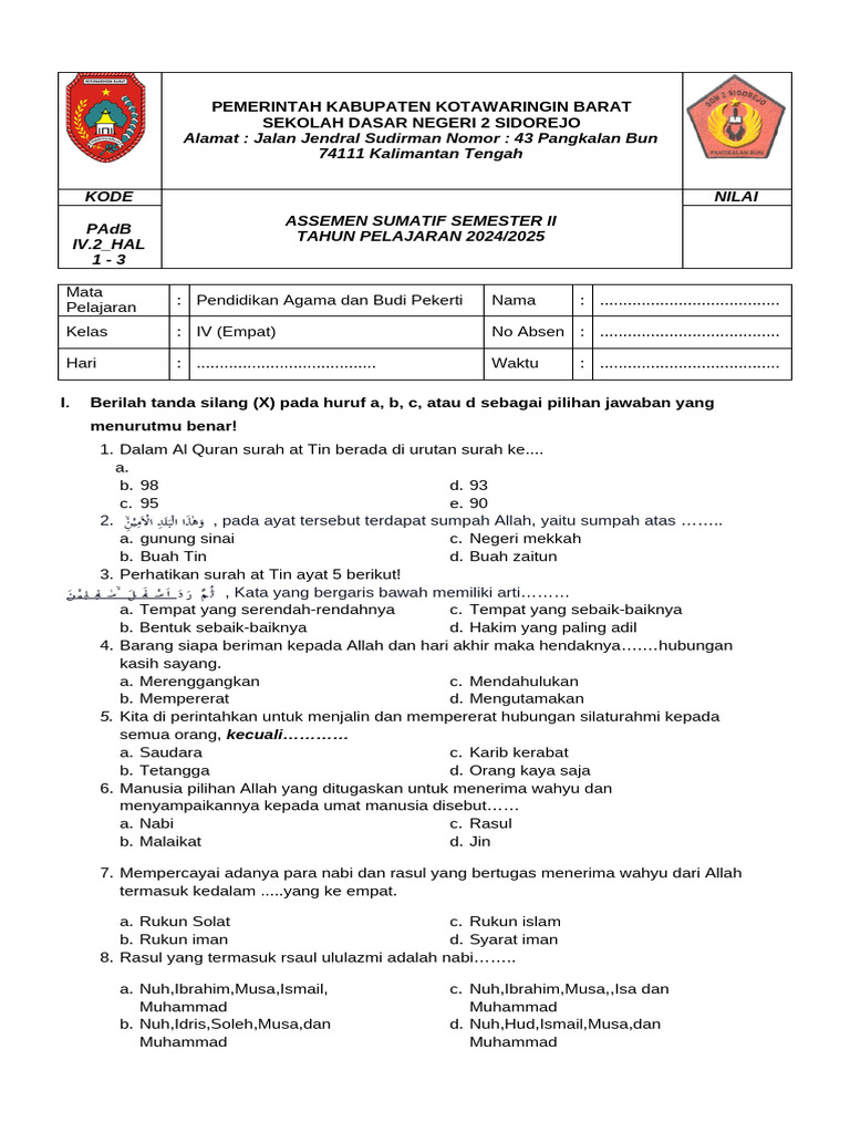 Download PDF Soal Ulangan SD Kelas IV Semester 2 Terbaru yang Wajib Kamu Punya