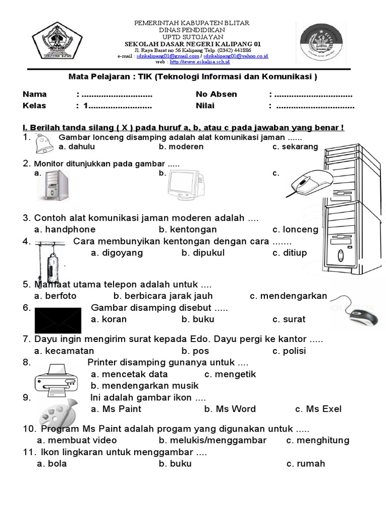 Rahasia Nilai Sempurna dengan Latihan Soal TIK Kelas 1 SD Semester 2 Terbaru