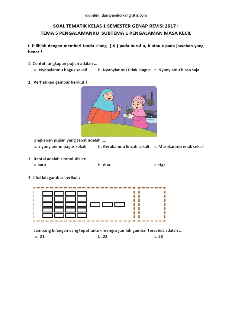 Rahasia Nilai Sempurna dengan Latihan Soal Tematik Semester 2 Kelas 1 Terbaru