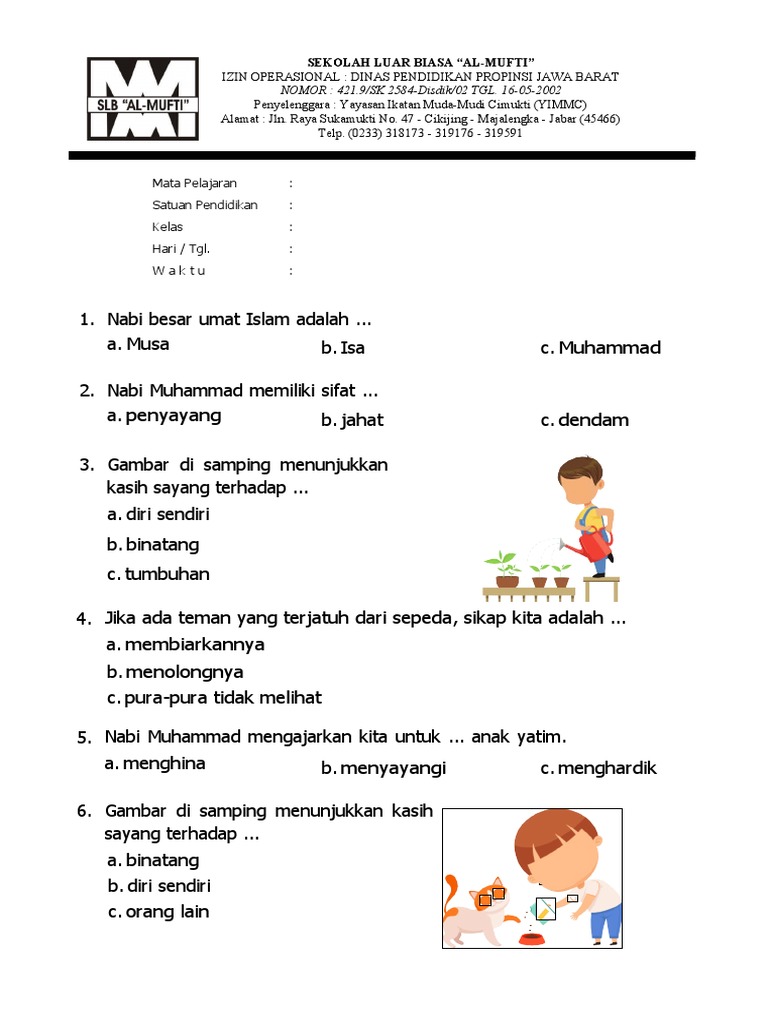 Wajib Tahu Kumpulan Soal Agama Kelas 1 SD Semester 1 Kurikulum 2013 Terbaru
