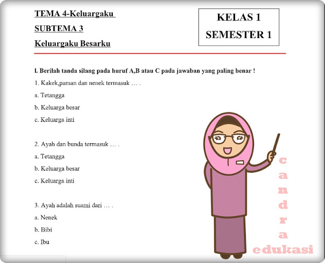 Wajib Tahu! Kumpulan latihan soal tematik tema 4 subtema 1 kelas 1 Terbukti Ampuh